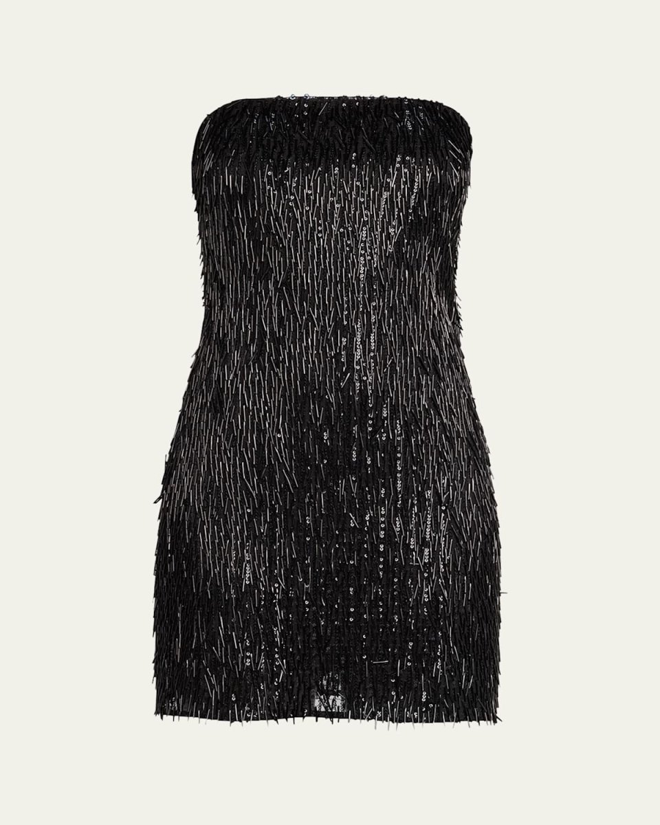 Victaria Strapless Bead Fringe Mini Dress